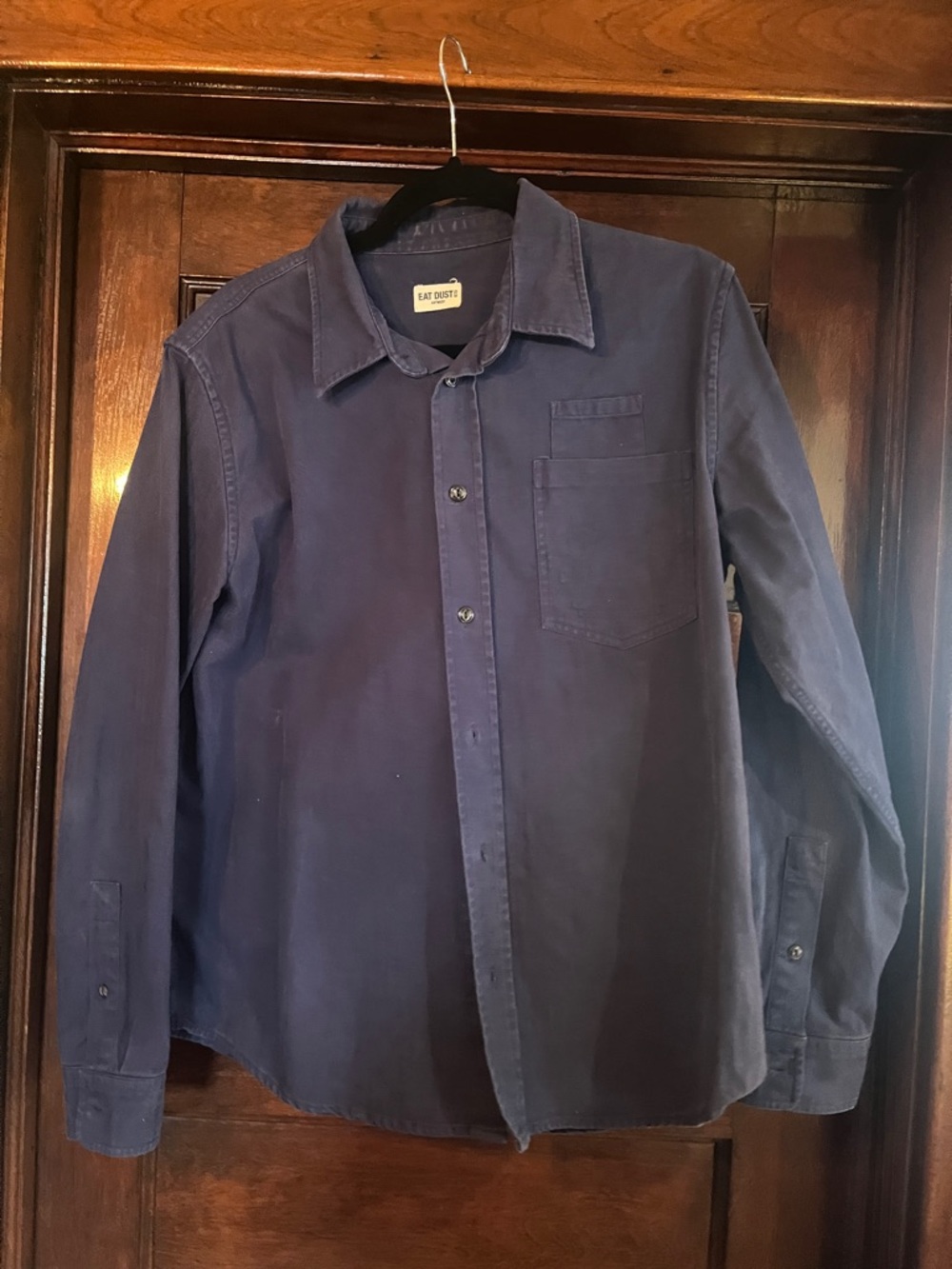 Men's Navy Casual Button-Down Shirt